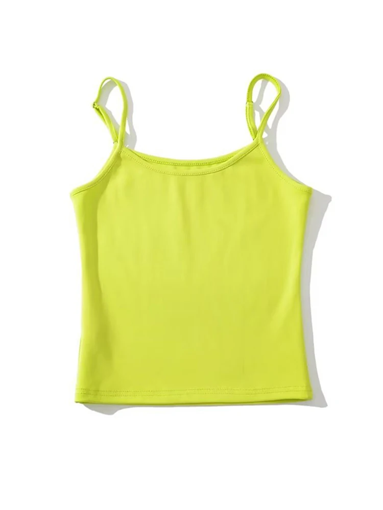 Fluorescent Strap Vests 2023 Summer New Fashion Sexy Women's Crop Tops Sling Vest Camis