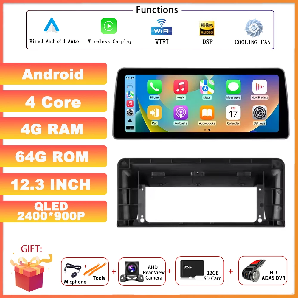 

12.3-дюймовое головное устройство для Geely Coolray 2019-2023: Android 15, Carplay, WiFi, GPS-навигация, автомобильное радио, мультимедийный плеер, 4G