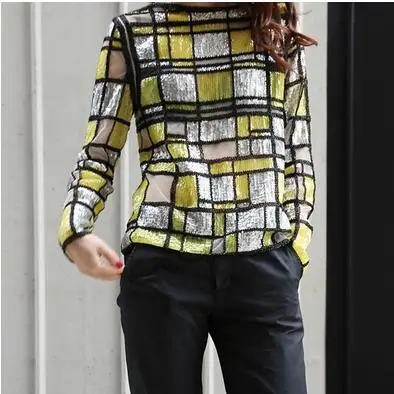 Блестящие блестящие женские футболки с пайетками сексуальные вырезанные