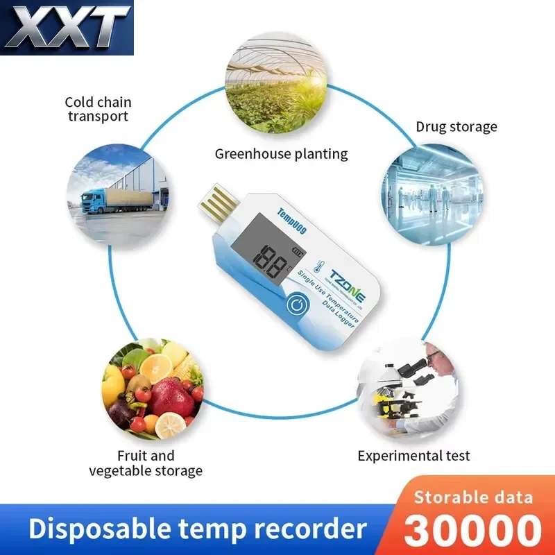 Фото Цифровой USB-регистратор данных температуры и влажности XXT, высокоточный термометр без дисплея, без IP-защиты, для холодильных установок №4