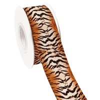 10 yards leopard pattern printed grosgrain ribbon satin for cheer bows craft supplier