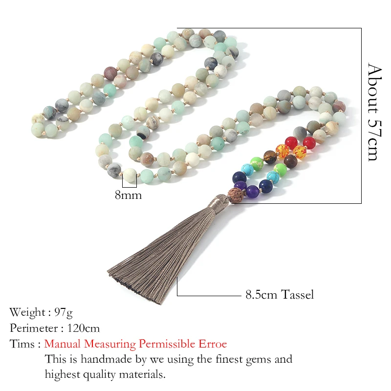 Ожерелье из 7 Чакр OAIITE классическое модное ожерелье 108mala натуральный Амазон