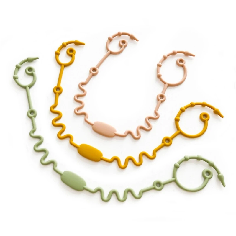 

Baby Teething Toy Holder Silicone Toy Saver Baby Toy Leash Silicone Holder Prevent Dropping & Losing Pacifiers or Toy