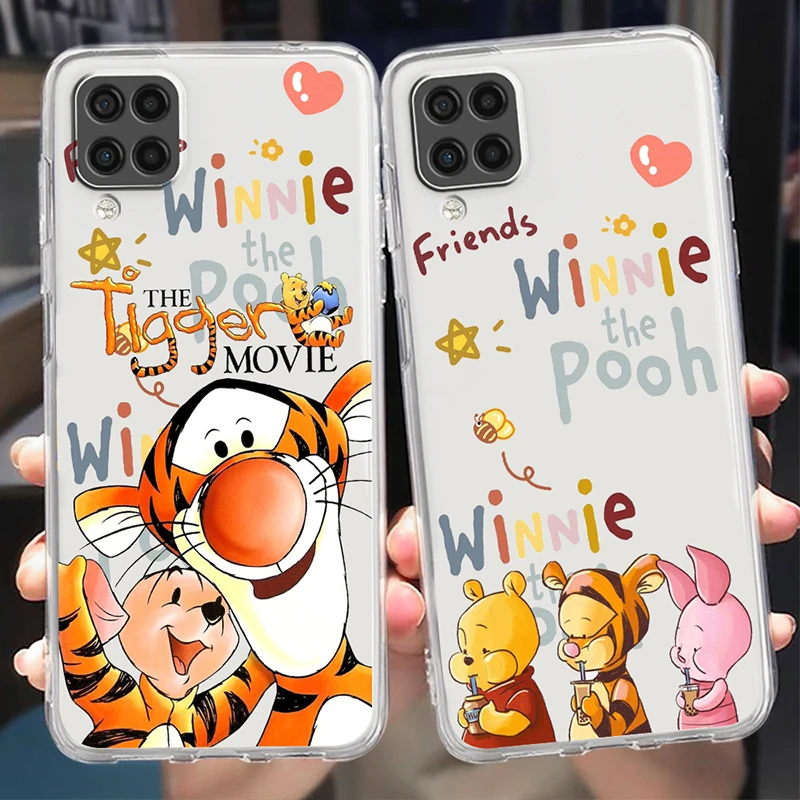 

Donald Duck and Winnie the Pooh For Samsung A73 A70 A20 Note 20 10 9 Ultra Lite F23 M52 M21 j8 j7 j6 Transparent Phone Case