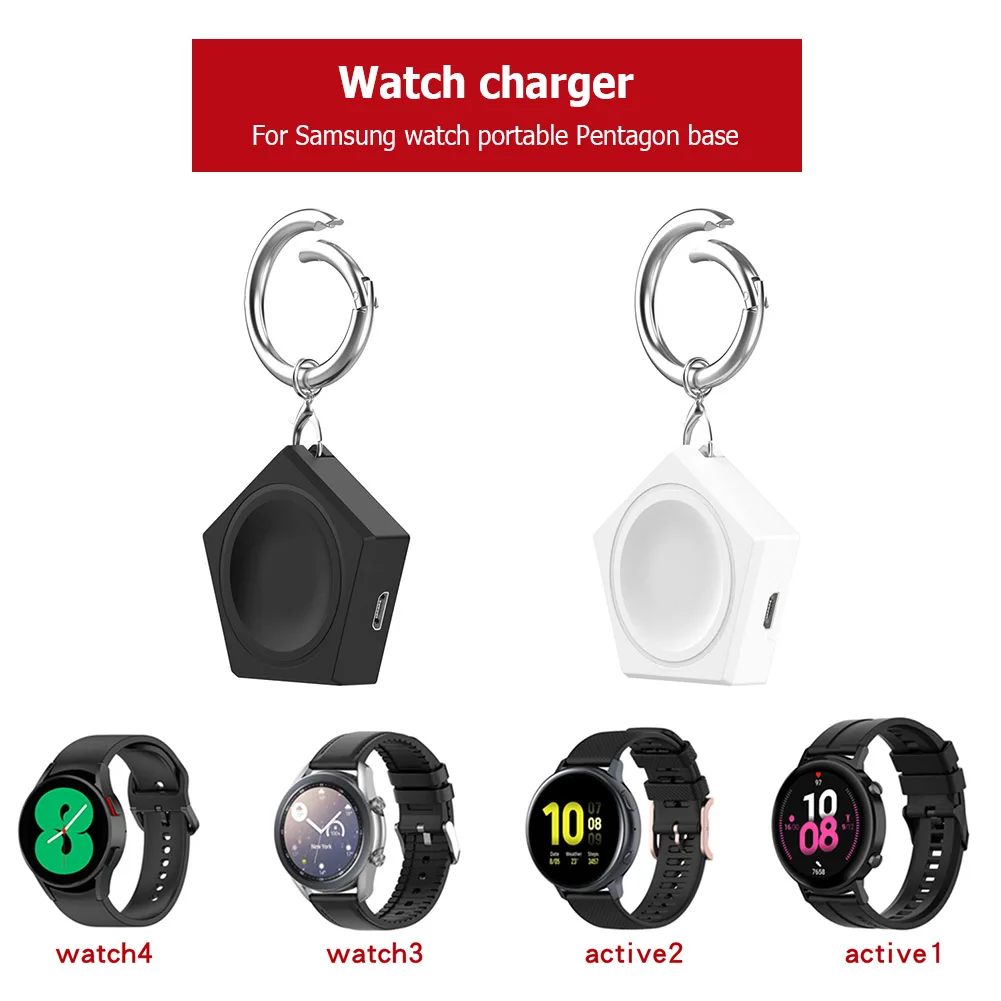 

Внешний аккумулятор для Samsung Galaxy Watch 4 5 1000 мАч, Беспроводная зарядка, портативное зарядное устройство, док-станция, брелок, умное Беспроводно...
