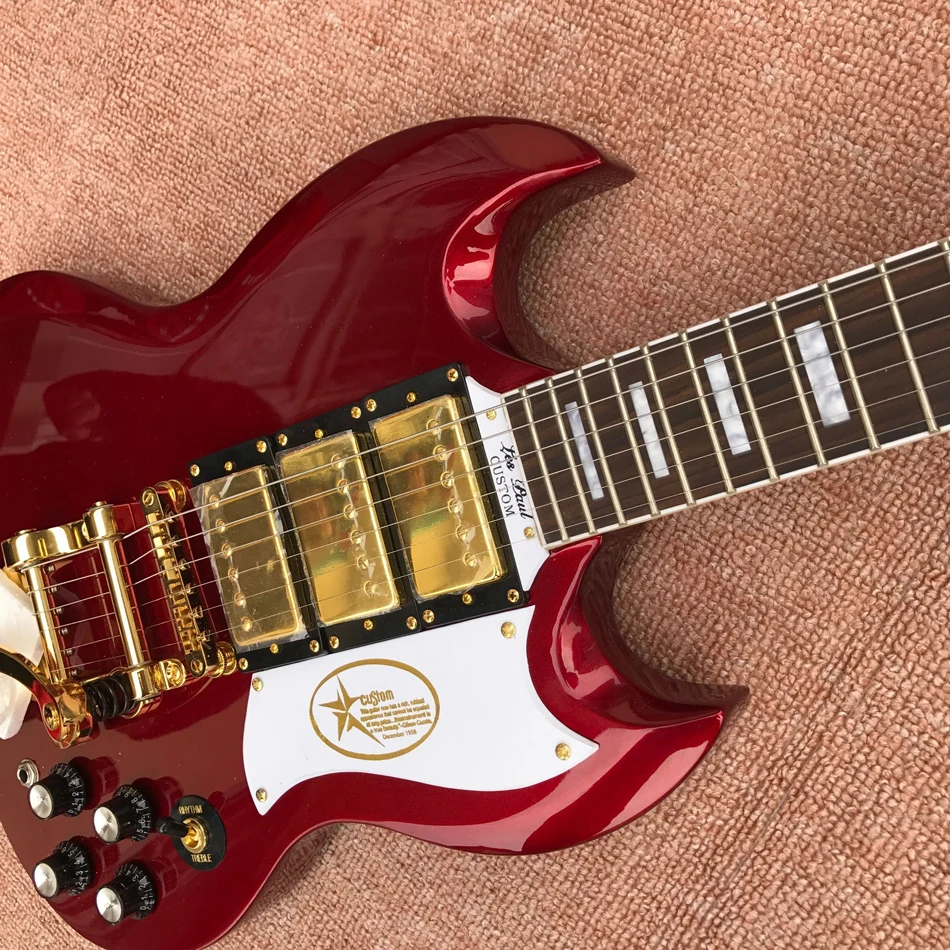 Электрическая гитара с грифом из палисандра золотая фурнитура 3 пикапа