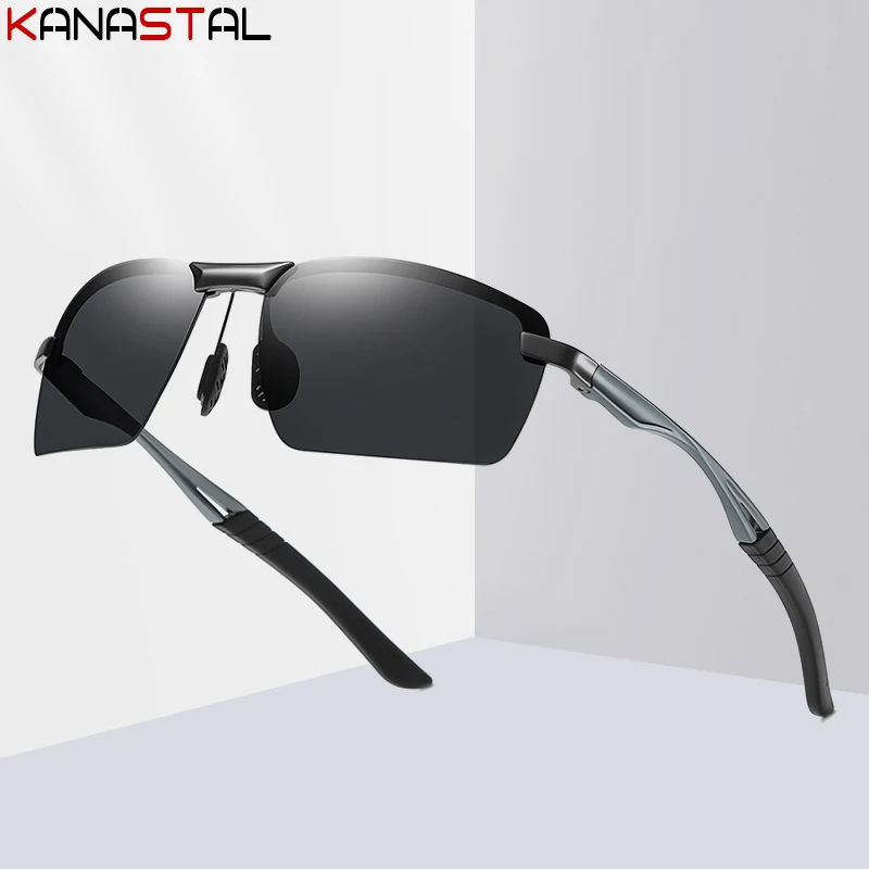 

Солнцезащитные очки поляризационные UV400 для мужчин и женщин, алюминиево-магниевые полуочки в оправе, для вождения, рыбалки, путешествий, коз...