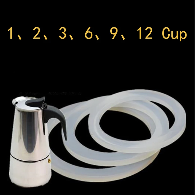 2pcs/set Silicone Seal Ring Flexible Washer Gasket Ring Replacenent For Cups Moka Pot Kitchen Coffee Espresso Makers Parts