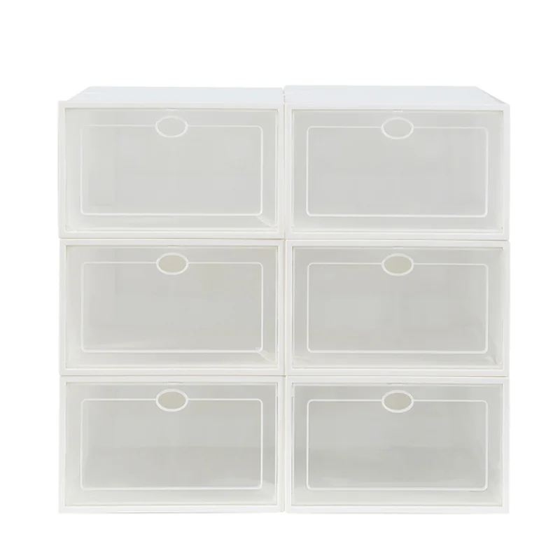

Shoe Storage Boxes 36 Pack Clear Plastic Stackable -White
