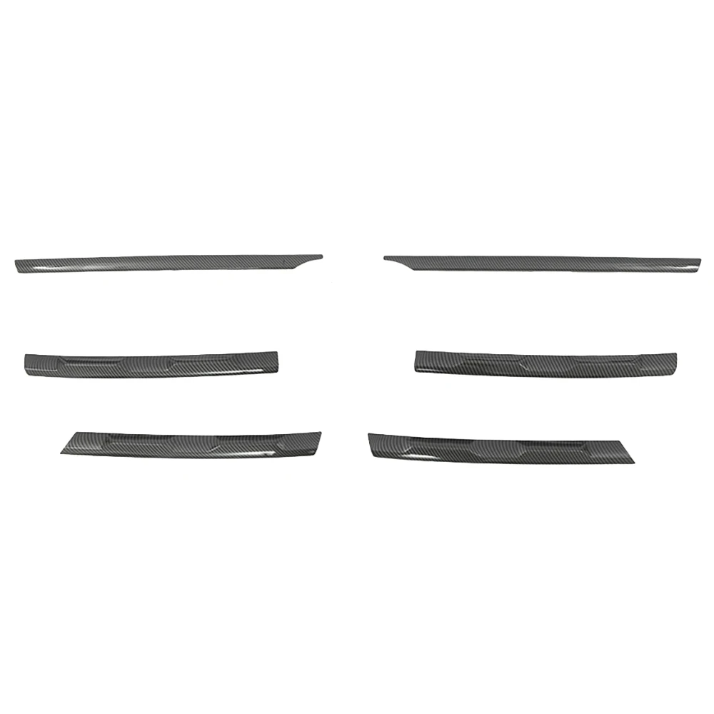 

For Tiguan MK2 2016-2021 Carbon Fiber Front Bumper Mesh Center Grille Grill Moulding Strips Cover Trim