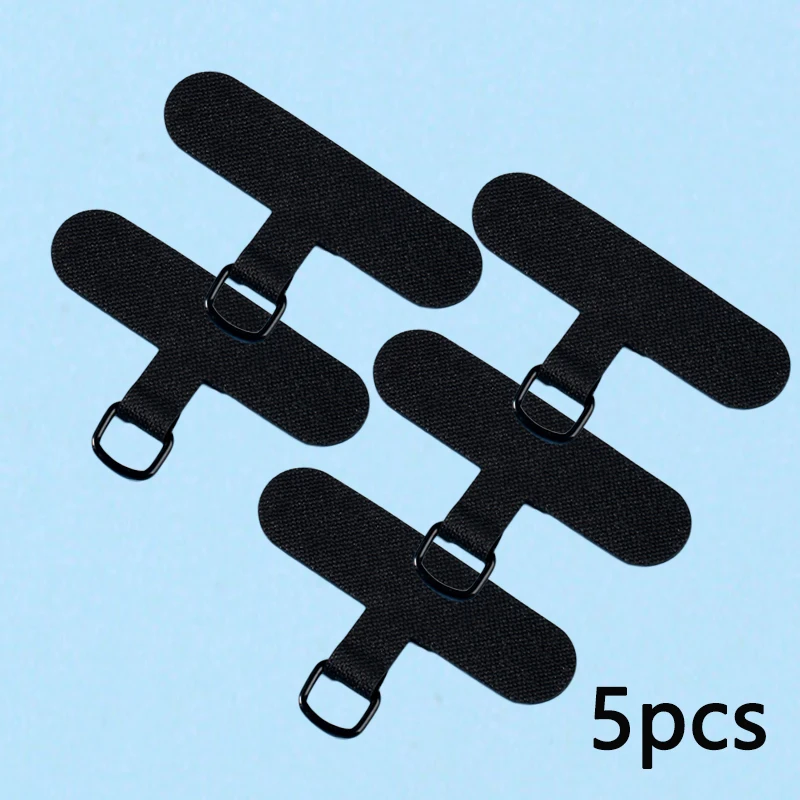 

5Pcs Phone Lanyard Strap Patch Gasket for Mobile Phone Sling Tether Cloth Card Replacement Metal Clip Snap Hang Cord Tabs