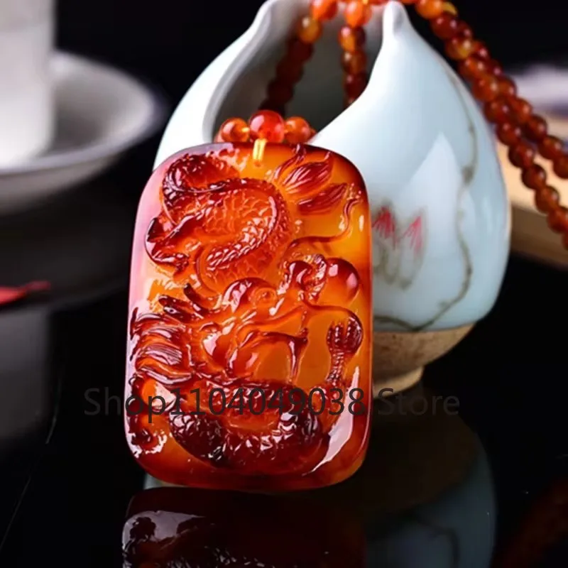 Ожерелье из натурального янтарного куриного масла изысканное модное колье с