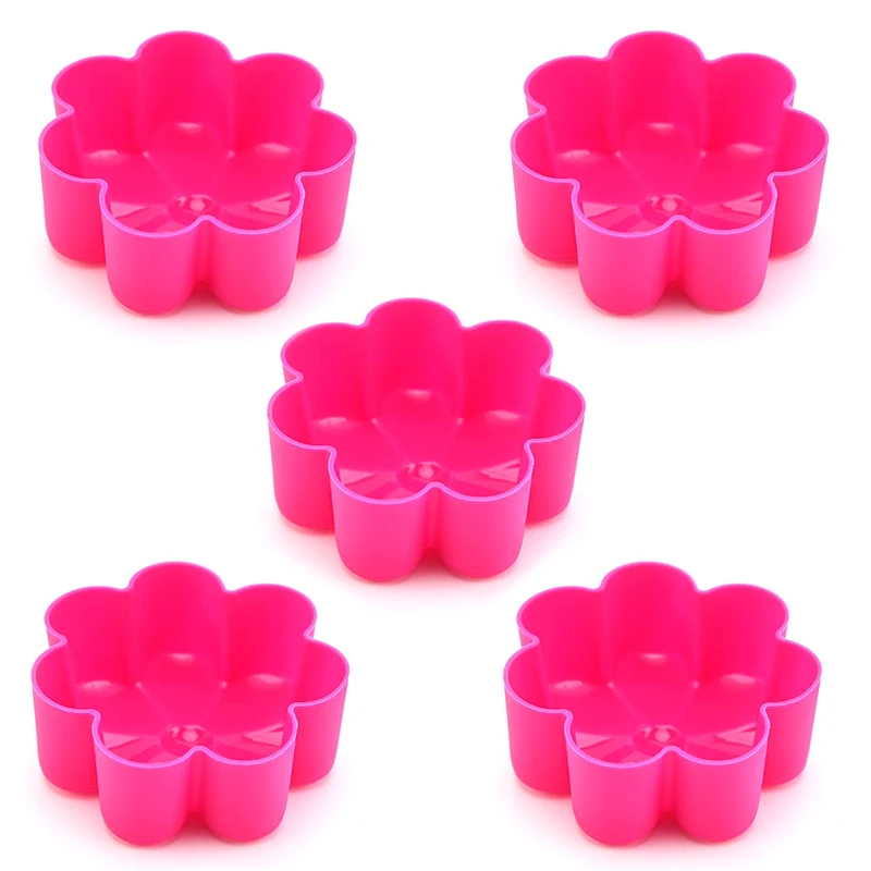 

5pcs Silicone Cake Mold Flower Cupcake Muffin Cup Baking Egg Tart Jelly Mold