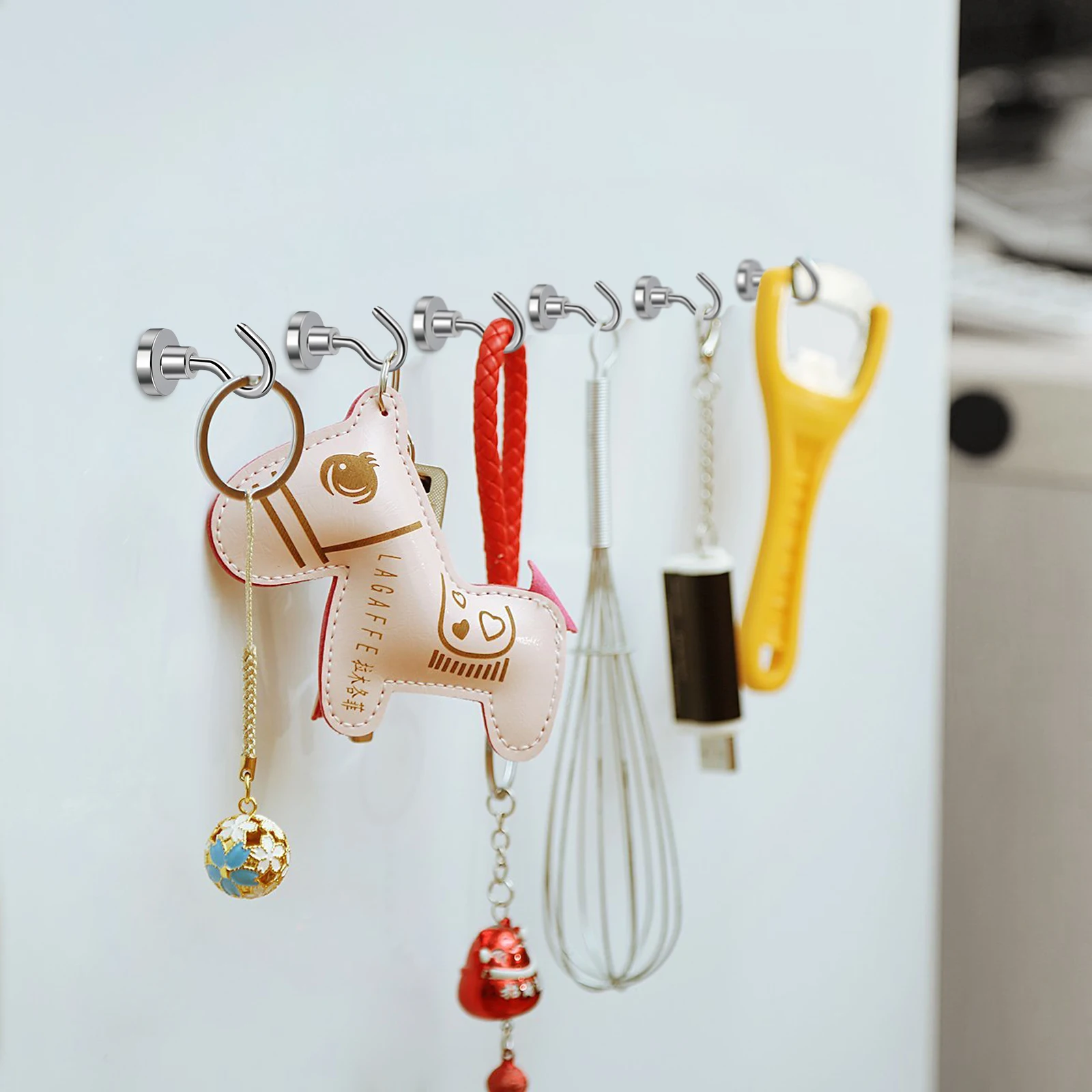 10 Pcs D20mm 25mm 32mm 36mm 40mm 42mm 46mm 48mm Magnetic Hooks Heavy Duty Wall Hooks Hanger Super Strong Neodymium Magnet Hooks