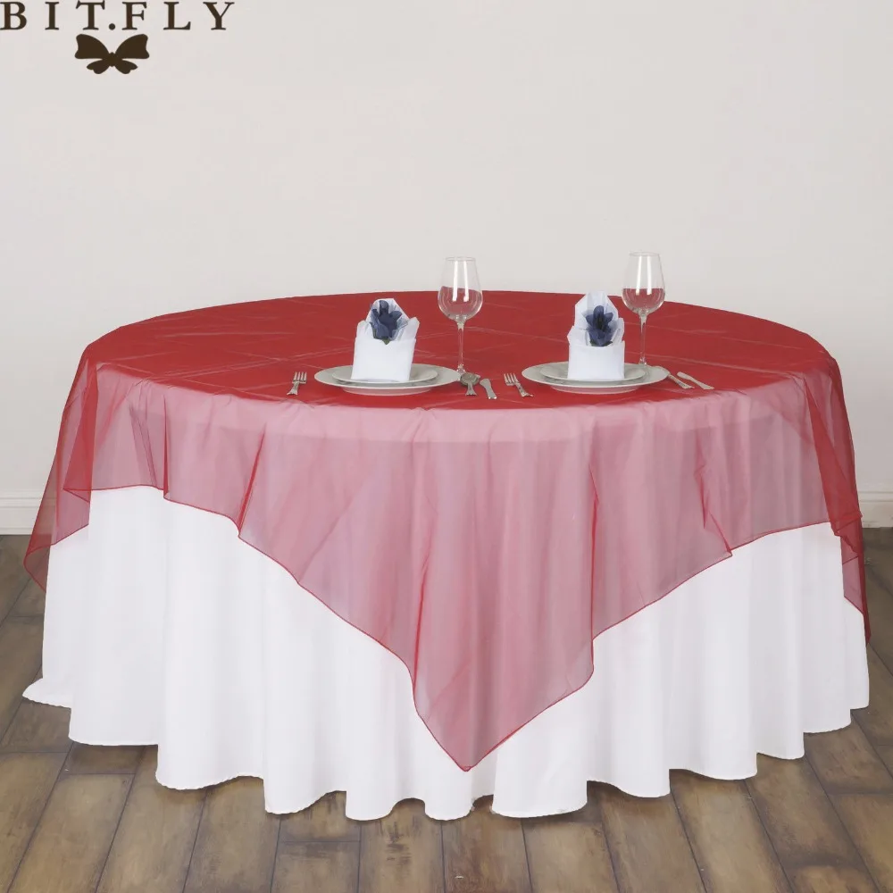 

Table cloth Organza Party Sheer Organza High Quality Tablecloth for Weddings Valentine's Day Hotel Restaurant Table Overlays
