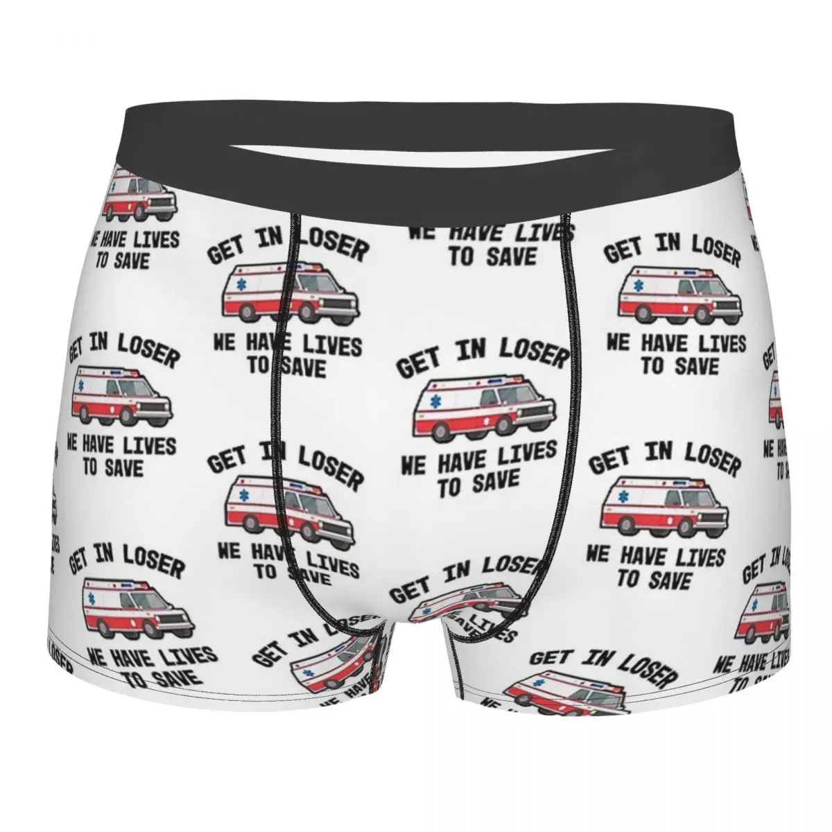 

EMS Paramedic EMT Get In Loser Ambulance Ambulances Meme Underpants Cotton Panties Man Underwear Comfortable Shorts Boxer Briefs