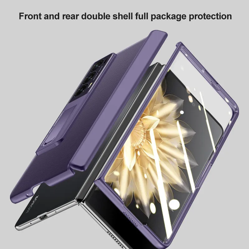 Кожаный чехол-книжка для телефона Honor Magic V2 V 2 PC Hard Full Protector противоударный чехол с
