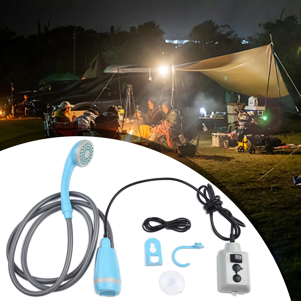 

Outdoor Sports Bucket Shower Sporting Goods Without Bucket 2200mAh Large Capacity 2m Water Pipe Gray Power Supply