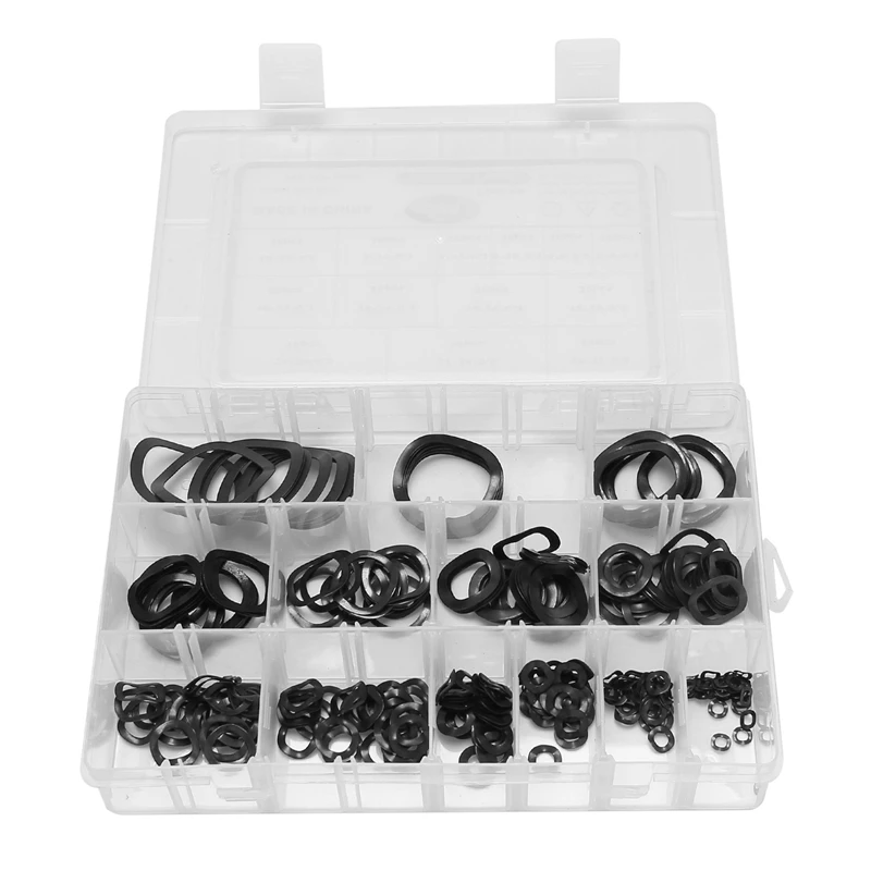 

320Pcs Carbon Steel Compression Type Wavy Wave Crinkle Spring Three Wave Washers Assortment Kit