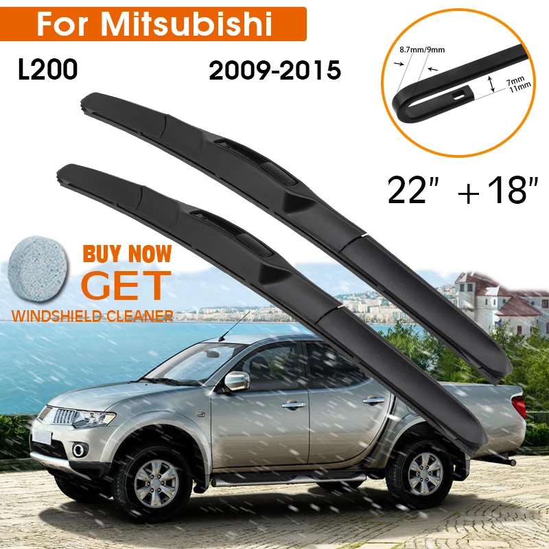 Car Wiper Blade For Mitsubishi L200 2009-2015 Windshield Rubber Silicon Refill Front Window Wiper 22