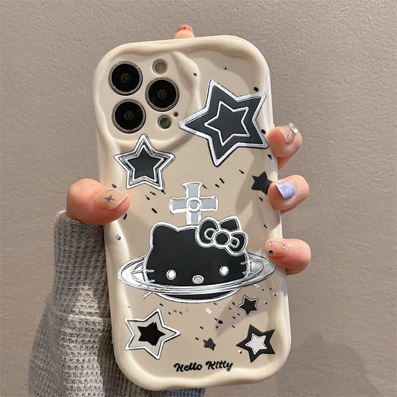 Sanrios Kawaii Hellokitty 3D волна фото для OPPO Reno 11 F 8 T 7 Z 6 5 4 Pro F23 F11 F9 4G чехол телефона Мягкая