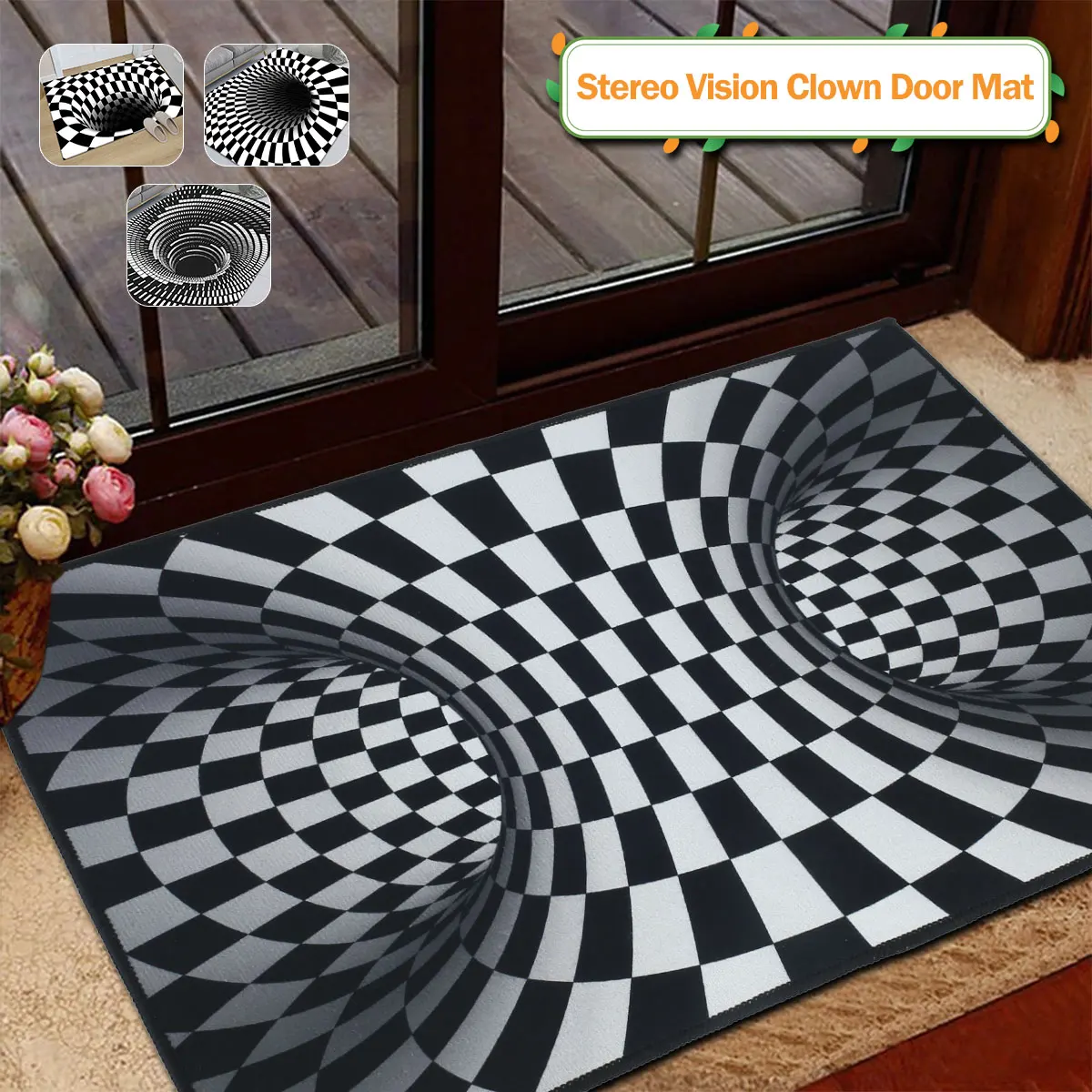 

Floor Mat Illusion Non Slip Area Rug 3D Carpet Visual Illusion Rug Visual Area Floor Mat Visual Vortex Floor Rug 3D Non-Slip Rug