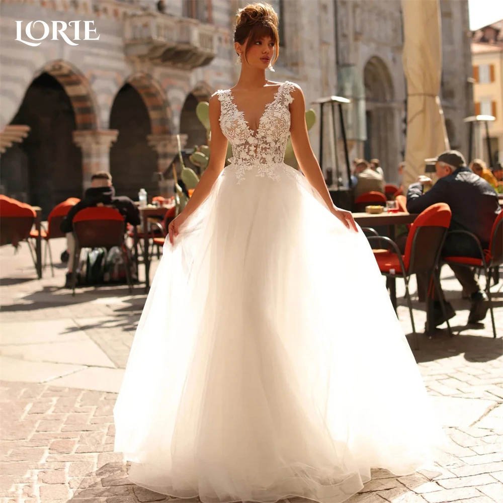 

Женское свадебное платье с цветочным рисунком, V-образным вырезом и открытой спиной