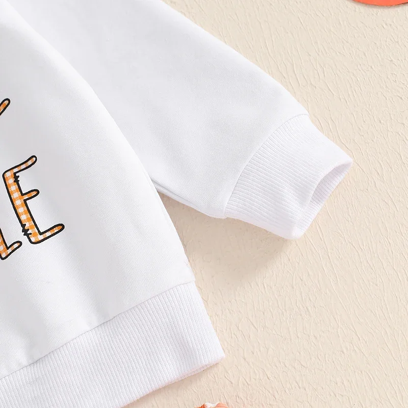 dekolt bluzy z długim rękawem i spodnie w kratę комплект из 2 предметов одежда для маленьких девочек