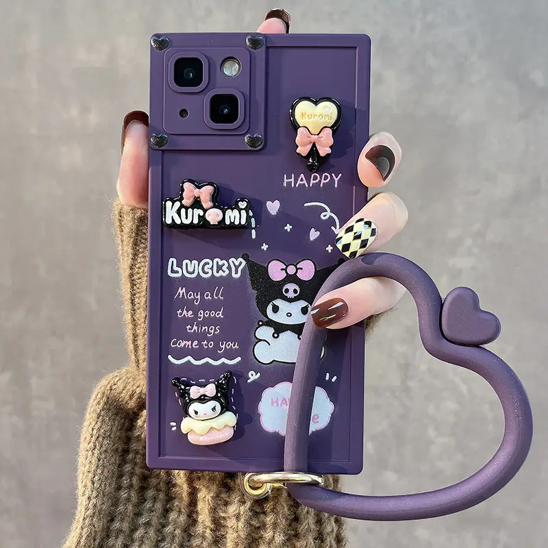 

Sanrio Kuromi Cinnamoroll Purin Hellokitty Cartoon Cute Iphone 13Pro Square Case Iphone 14 Case 12/11Promax Case Soft Phone Case