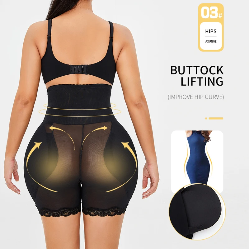 NINGMI Women Butt Lifter Shaper Panties Plus Size Hip Shapewear Underwear Hip Enhancer High Waist Seamless Tummy Control Panty