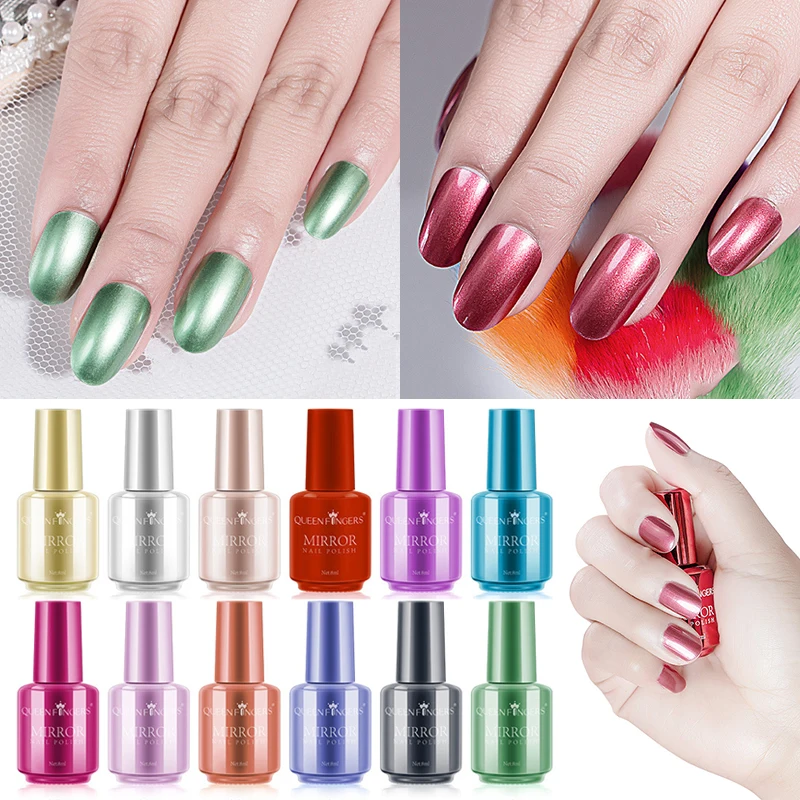 

Gel Nail Polish Gold Silver Mirror Metallic Soak Off UV LED Semi-permanent Varnish Manicure Tools Nail Art Design Nail Decor 8ml