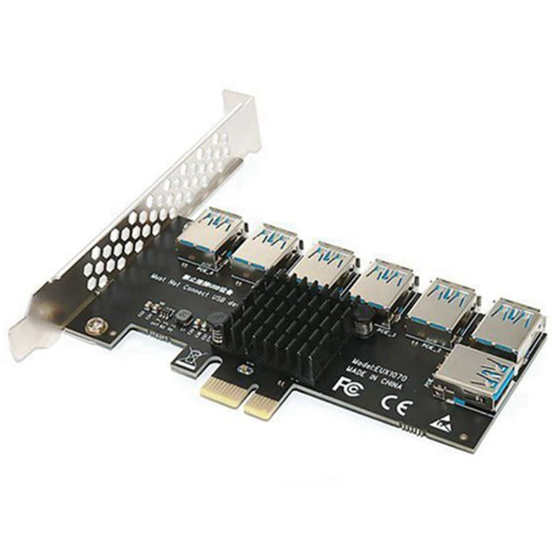 PCI-E 7-Port USB3.0 Expansion Card PCI-E X1 USB3.0 Expansion Card With VER011 PRO Graphics Card Extension Cable Set