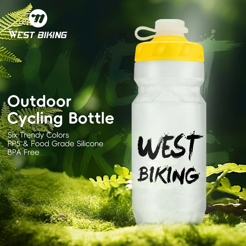 Фото WEST BIKING велосипедная бутылка для воды PP5 для спорта на открытом воздухе, силиконовая портативная чашка для напитков, горный и шоссейный велосипед, сжимаемая кружка, велосипедный чайник №1