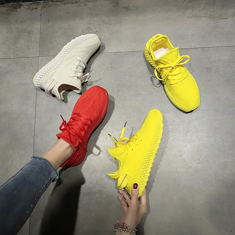 Candy color shoes women Breathable  skin friendly high-quality fashion leisure student  sneakers Cross strap increase board shoe