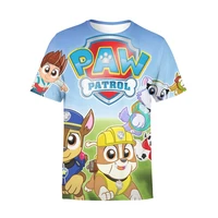 kids paw patrol cotton summer t shirt print casual short sleeve action figure marshall chase skye birthday clothes boy girl gift
