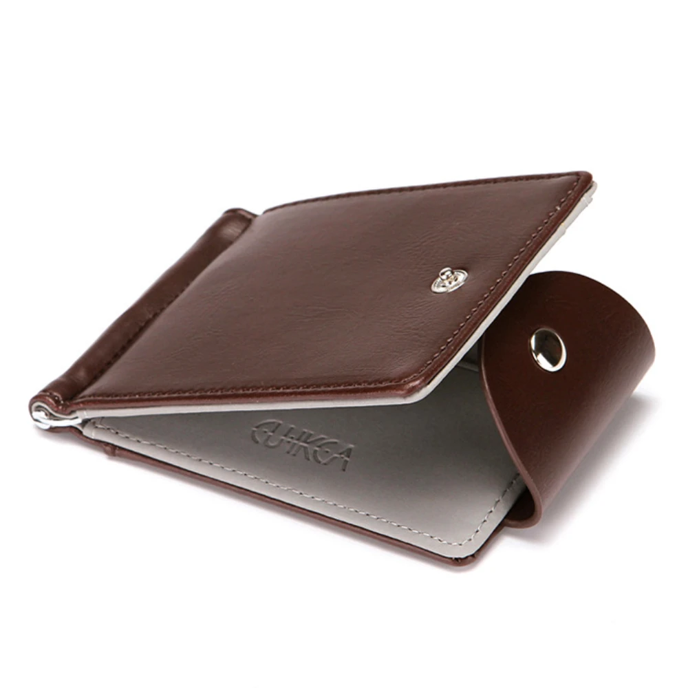 

Мужской кошелек из искусственной кожи, модный держатель для карт, маленький бумажник на защелке, винтажные тонкие мини-кошельки, клатчи