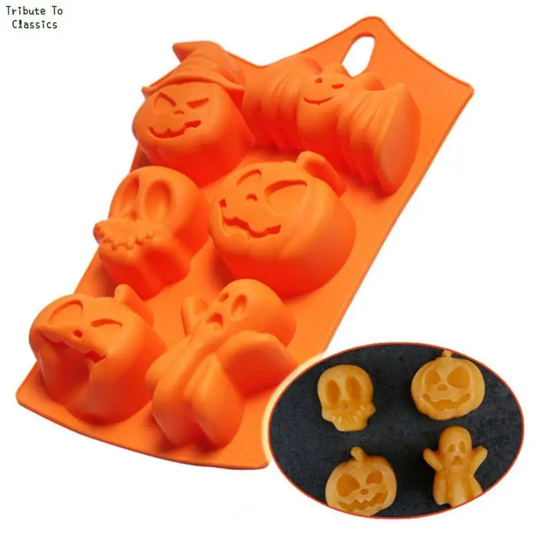 

Halloween Holiday Pumpkin Cake Mold 6 Cavities Pumpkin Ghost Bat Shape Chocolate Molds Home Accessory DIY Cake Decorating Tools