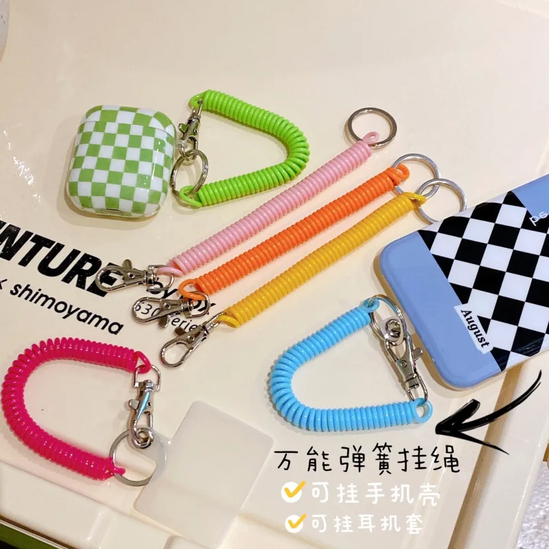 

Lobster Clasp Hook Spring Stretchy Coil Keyring Keychain Swivel Lobster Clasp Clips Key Hooks Anti-lost Phone Spring Keychain