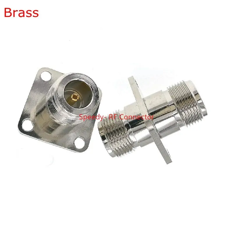 

1 шт., фланцевый соединитель L16 N типа мама до L16 N с 4 отверстиями, фланцевый соединитель N типа мама с 4 отверстиями RF, быстрая доставка, медь, ла...