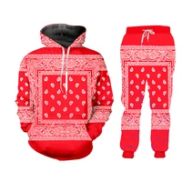 ujwi womenmen jogger 3d pants sweatshirt colorful paisley graphic tracksuit sweatpants hoody cashew floral streewear 2piece set