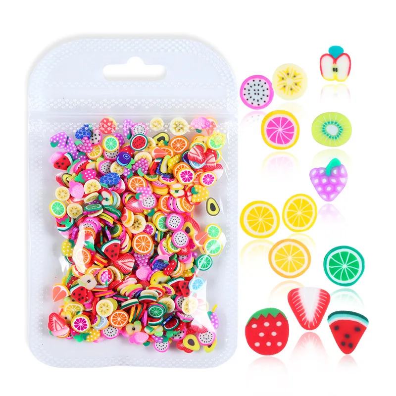 

400pcs Fruit Soft Pottery Sliced Watermelon Strawberry Phototherapy Nail Art Jewelry Nail Decorations For Nail Tip Beauty