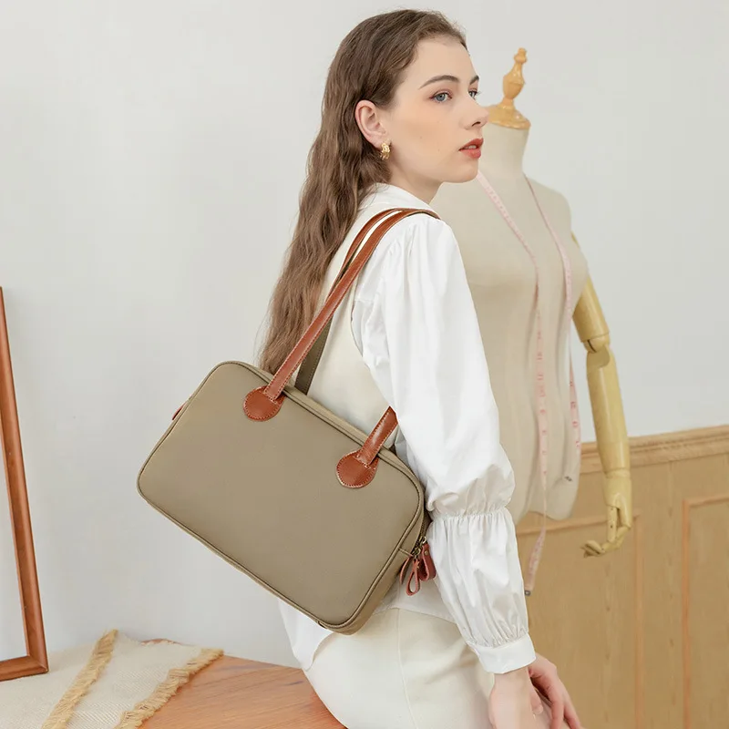 

women oxford word comutor khaki black green grey handbag for female fashion daily simple design novelty shoulder bag