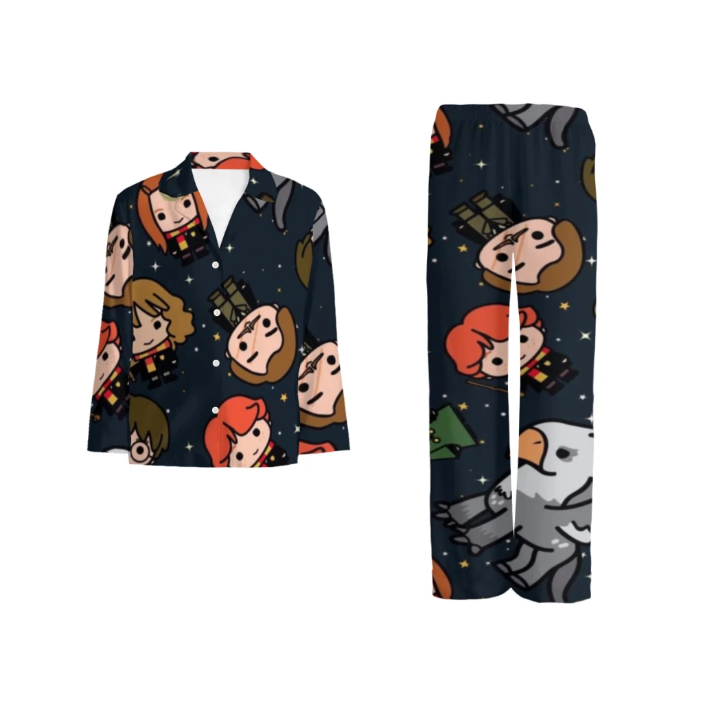 Пижамы с принтом Гарри Поттера для мужчин и женщин | Симпатичные пижамные