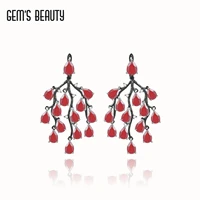 gems beauty 925 sterling silver vintage stud earrings for women pear cut natural red agate handmade earrings anniversary gift