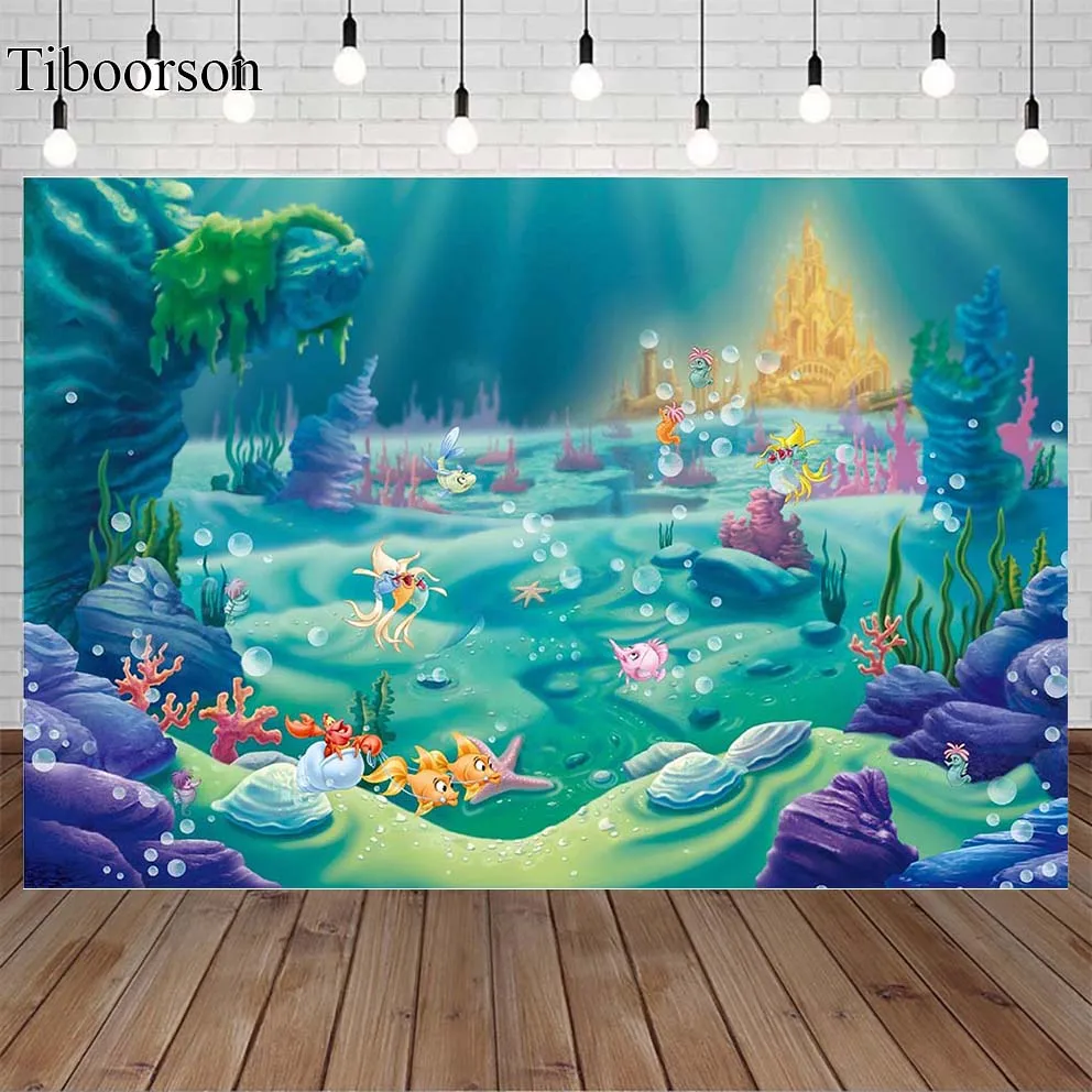 

7x5ft Photography Under Sea Castle Backdrop Ocean Bubble Birthday Party Photo Studio Booth Background Newborn Photographic Props