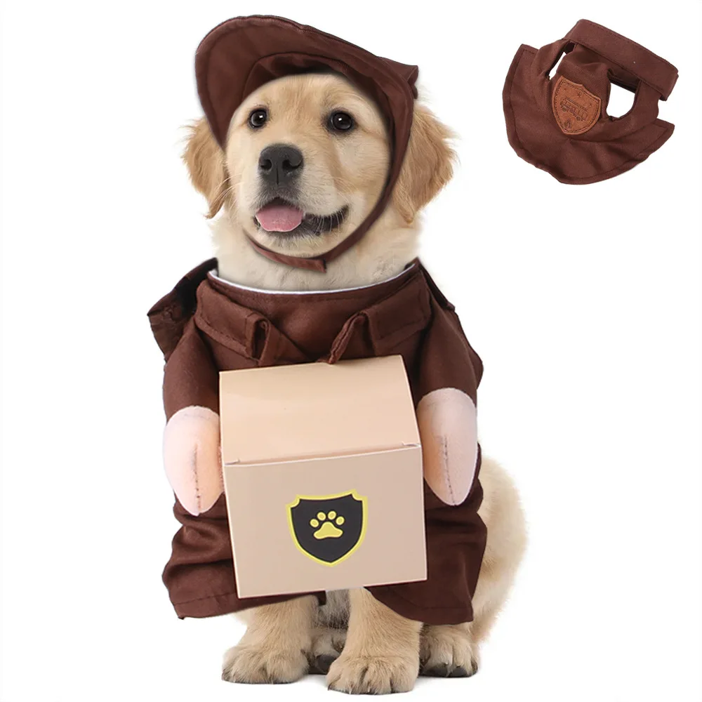 Pet Dog Cat Halloween Costume Funny Dog Costumes for Small Large Dogs Cosplay Courier Dog Cat Clothes Pet Accessories Supplies