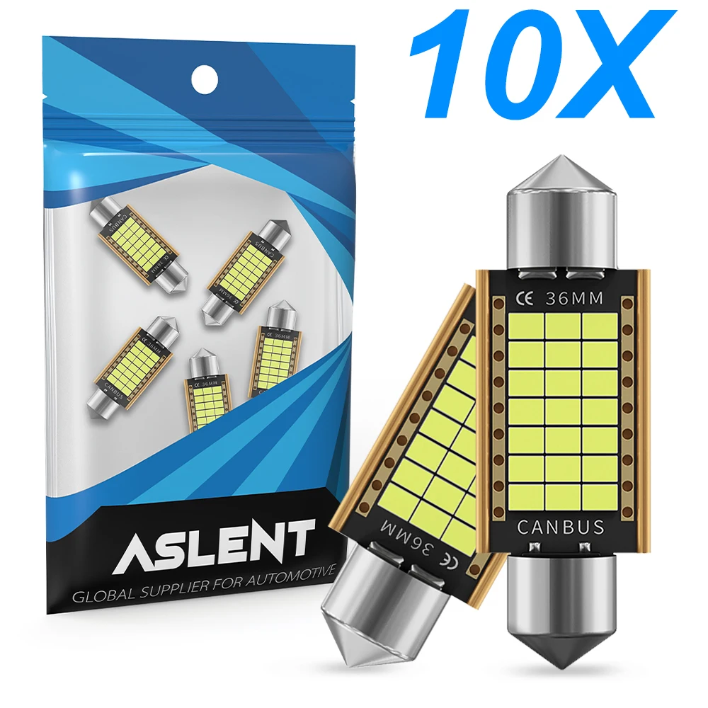 

10pcs C10w C5w Led Canbus Festoon 31mm 36mm 39mm 41mm For Car Bulb Interior Reading Light License Plate Lamp White Free Error
