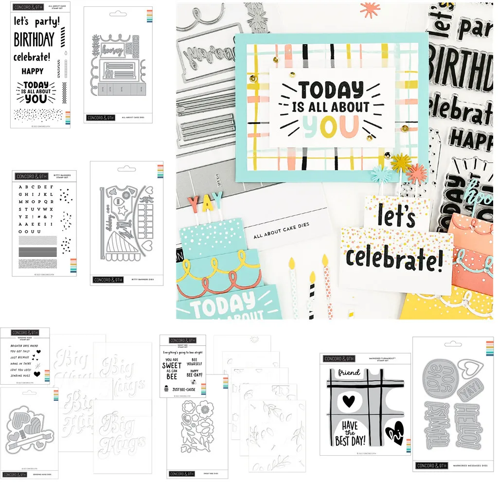 

Best Day New Metal Cutting Dies and Clear Stamps Stencil Scrapbook Diary Decoration Embossing Cut Template DIY Make Card Album