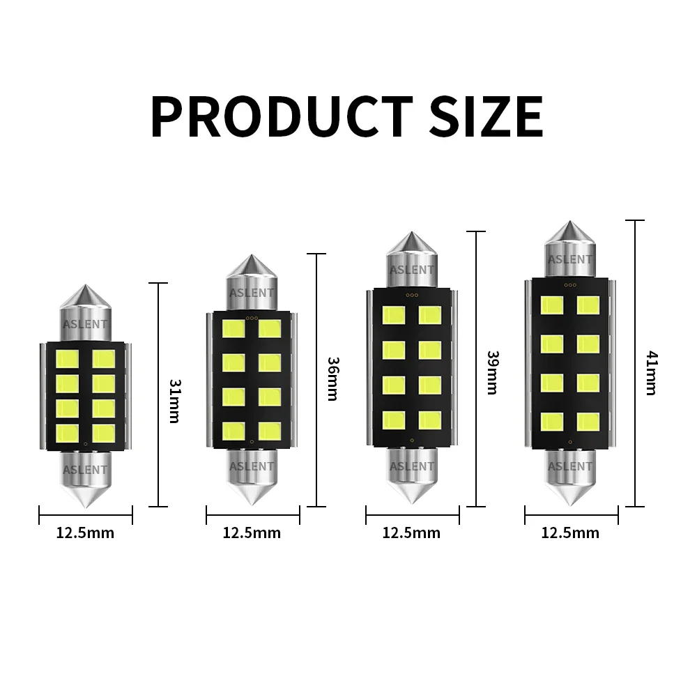 10X Festoon 8 Smd LED 31 мм 36 39 41 CANbus C5W Led ERROR FREE 5630 5730 Интерьер Читание Белый 6000K 12V Лампы