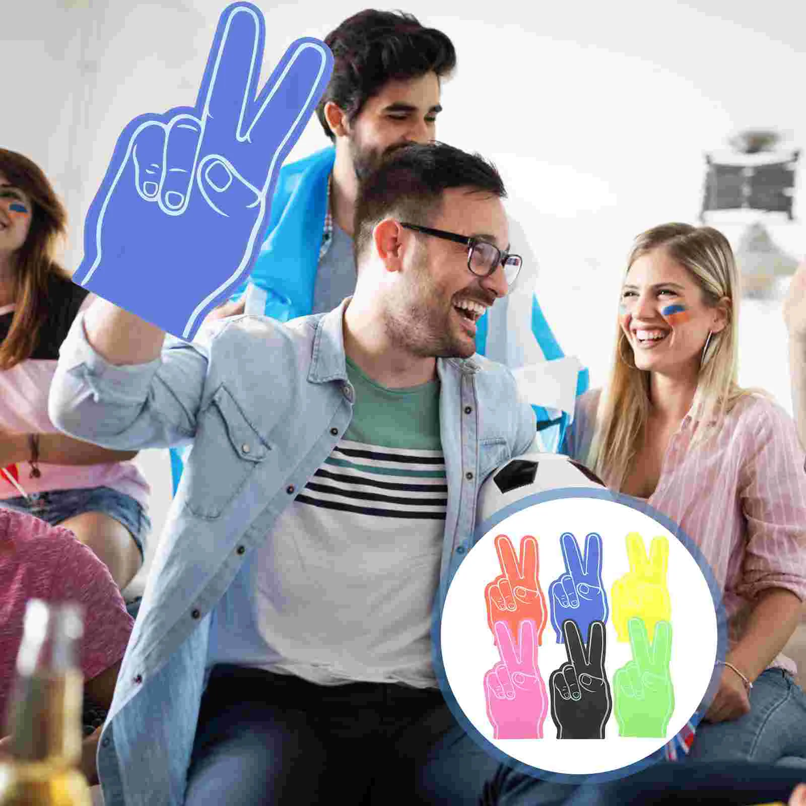 

6 Pcs Foam Fingers Sports Gloves Party Favors Giant Hands Cheerleading Props Eva Funny Football Game Noise Makers